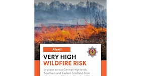 Wildfire Warning South Scotland Wednesday 15th June 2026